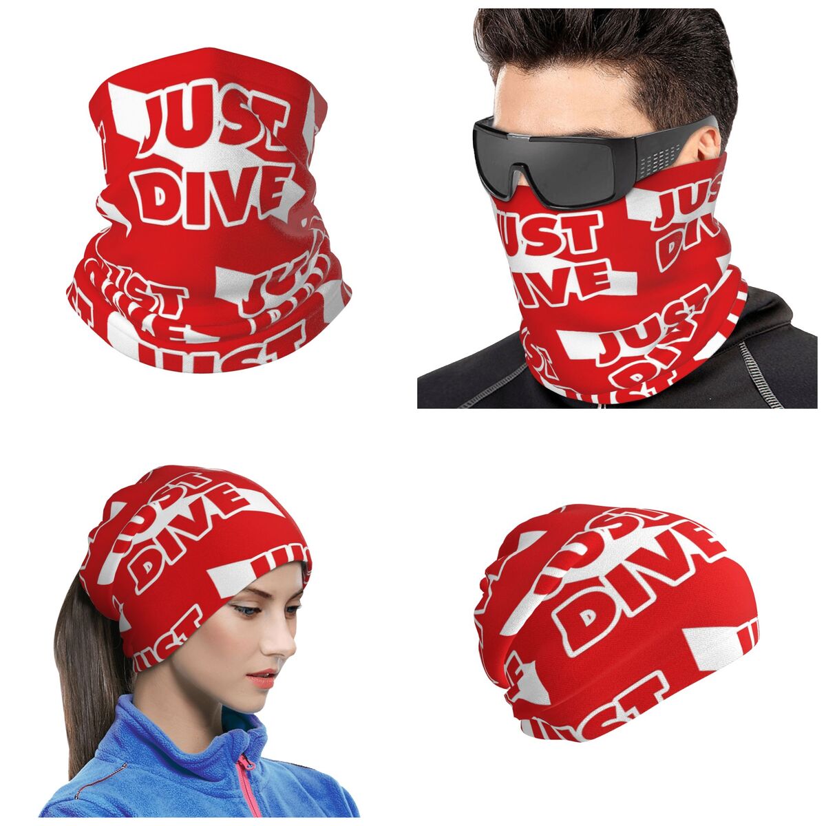 Diving Mask - Just Dive, bandana con bandiera a